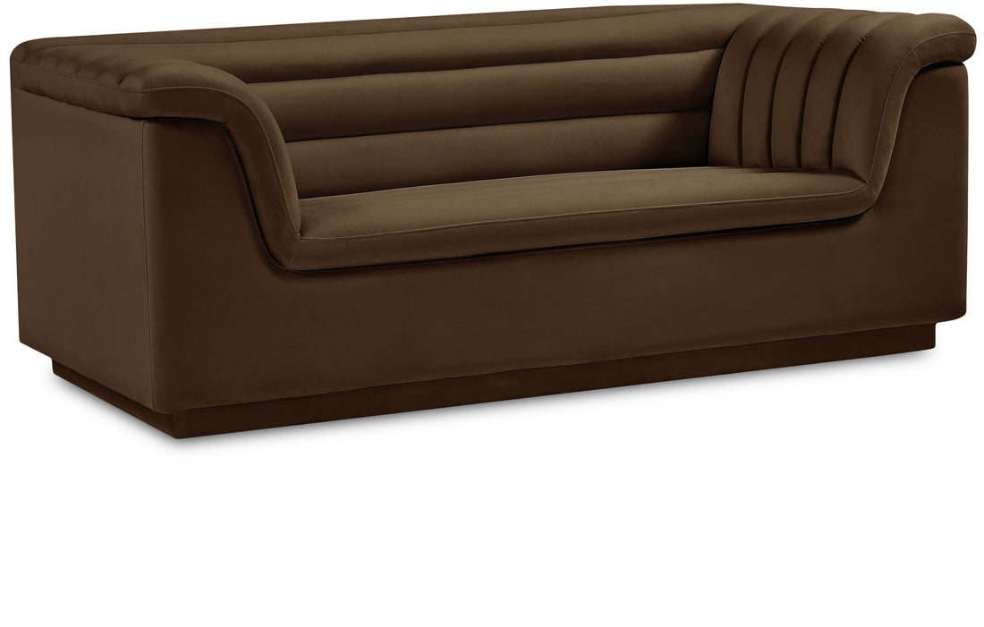 Cascade Velvet Fabric Loveseat