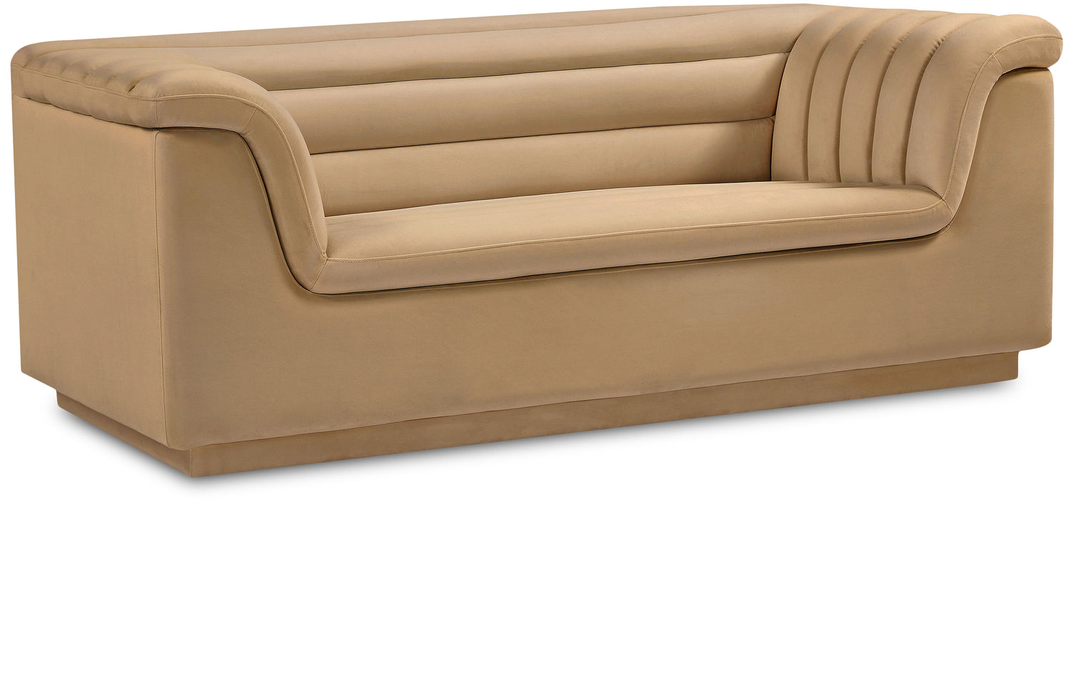 Cascade Velvet Fabric Loveseat