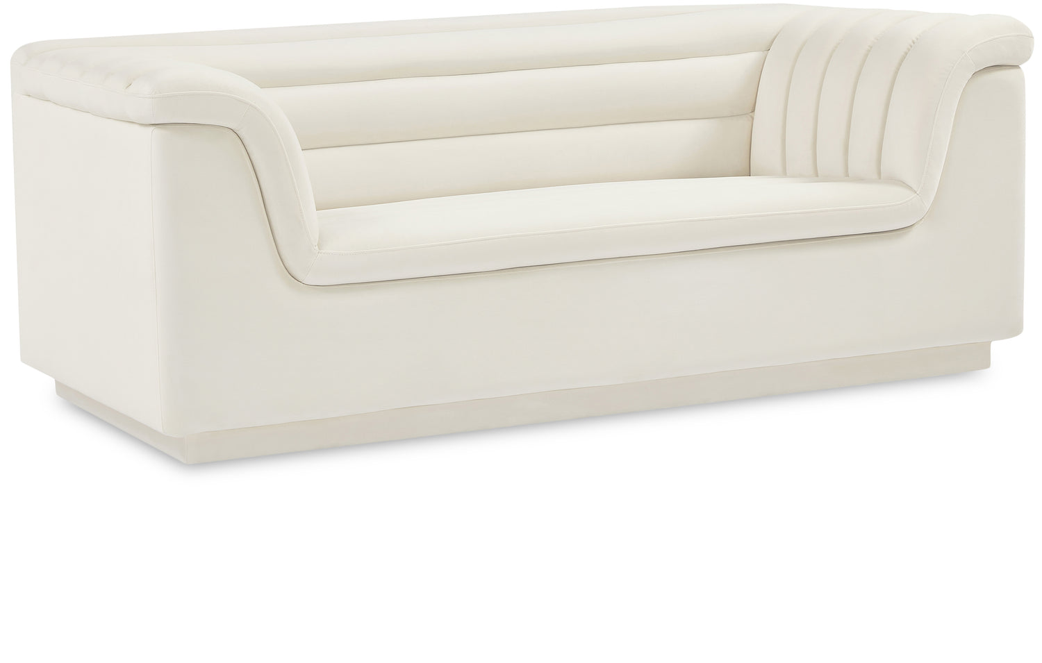 Cascade Velvet Fabric Loveseat