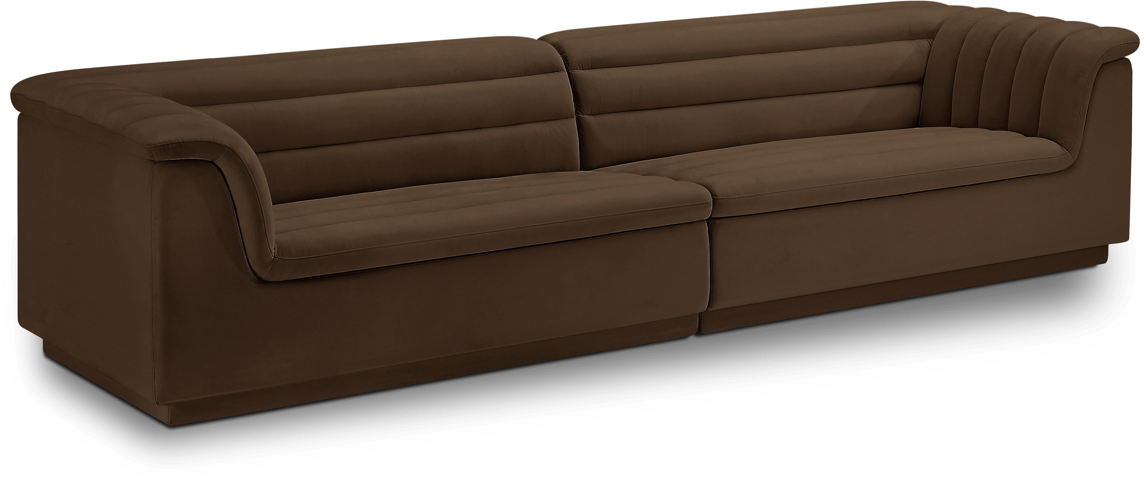 Cascade Velvet Fabric Modular Sofa