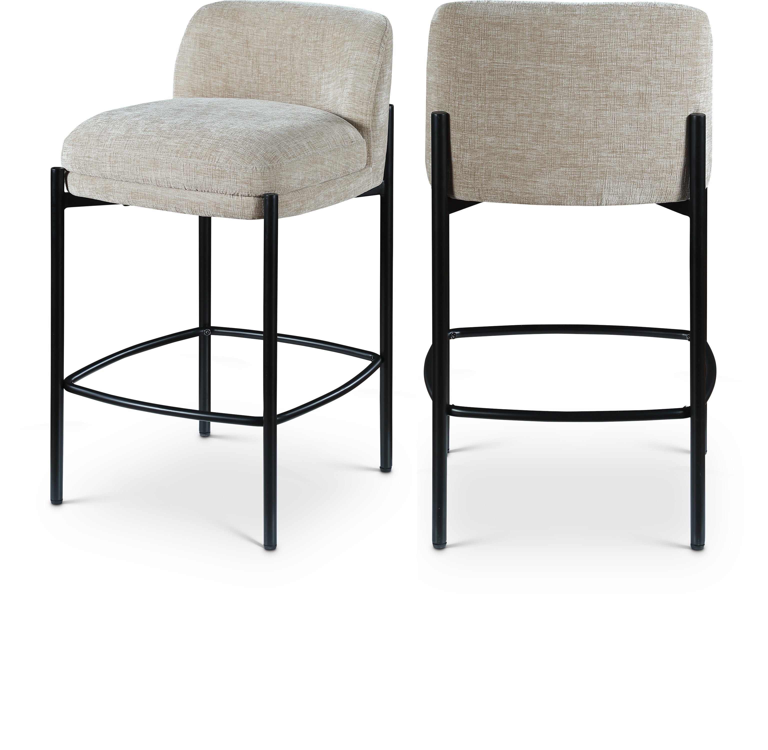 Burton Chenille Fabric Stool, Set of 2