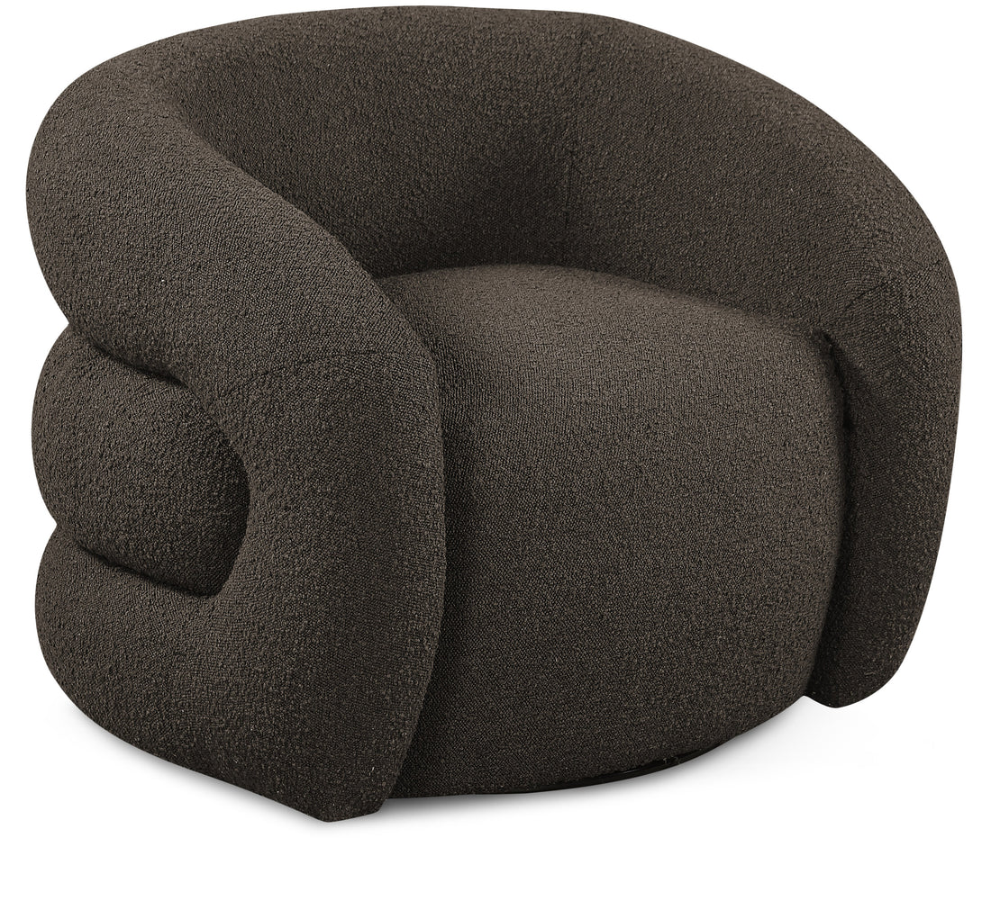 Roxbury Boucle Fabric Swivel Accent Chair