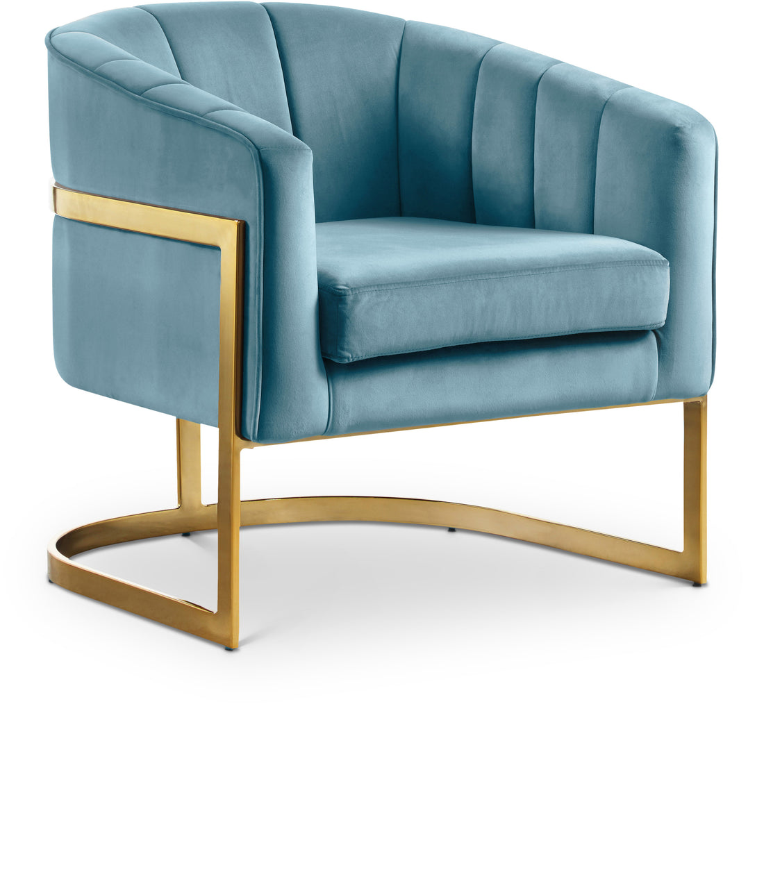 Carter Aqua Velvet Accent Chair