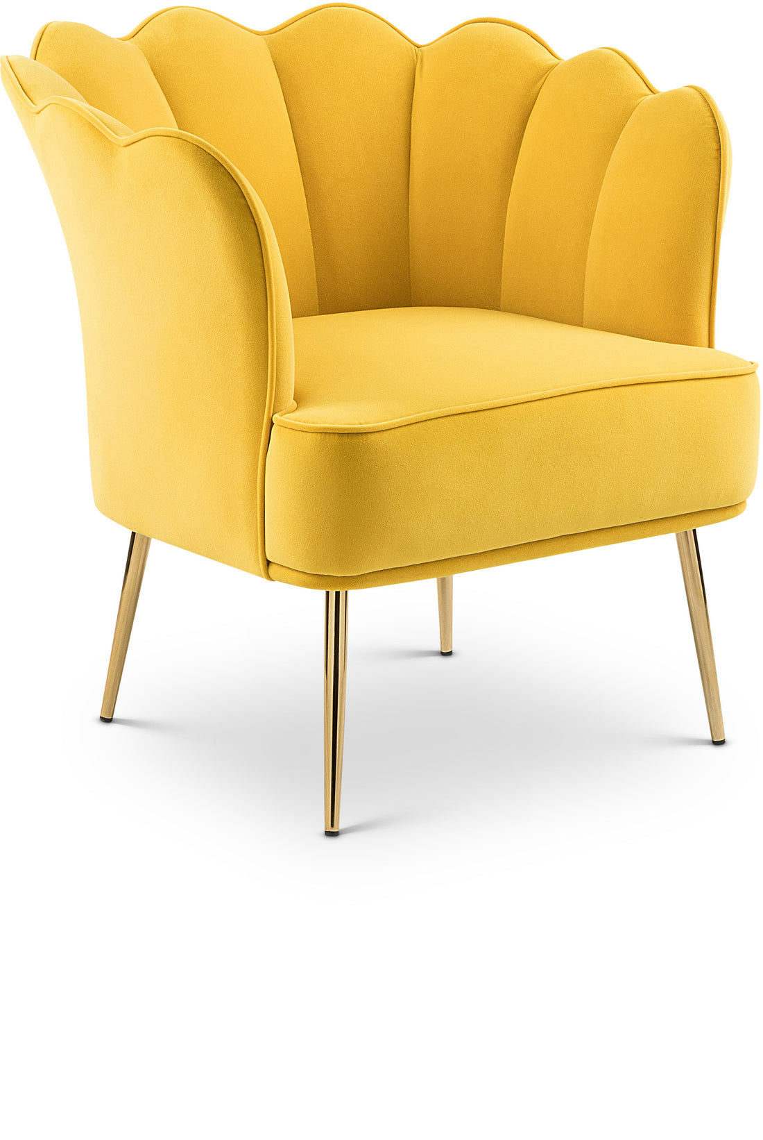 Jester Yellow Velvet Accent Chair