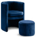 Selena Velvet Accent Chair and Ottoman Set