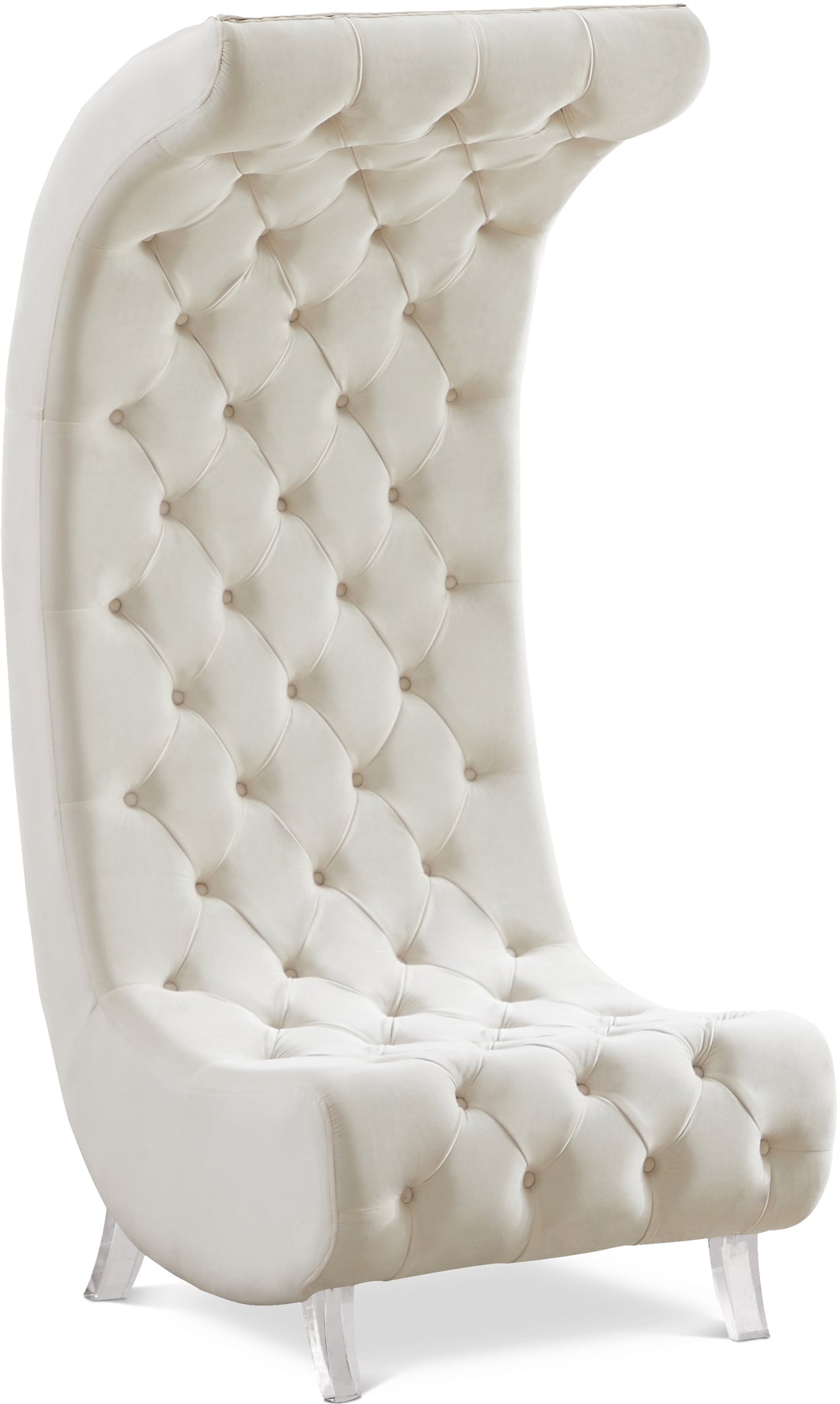 Crescent Velvet Accent Chair