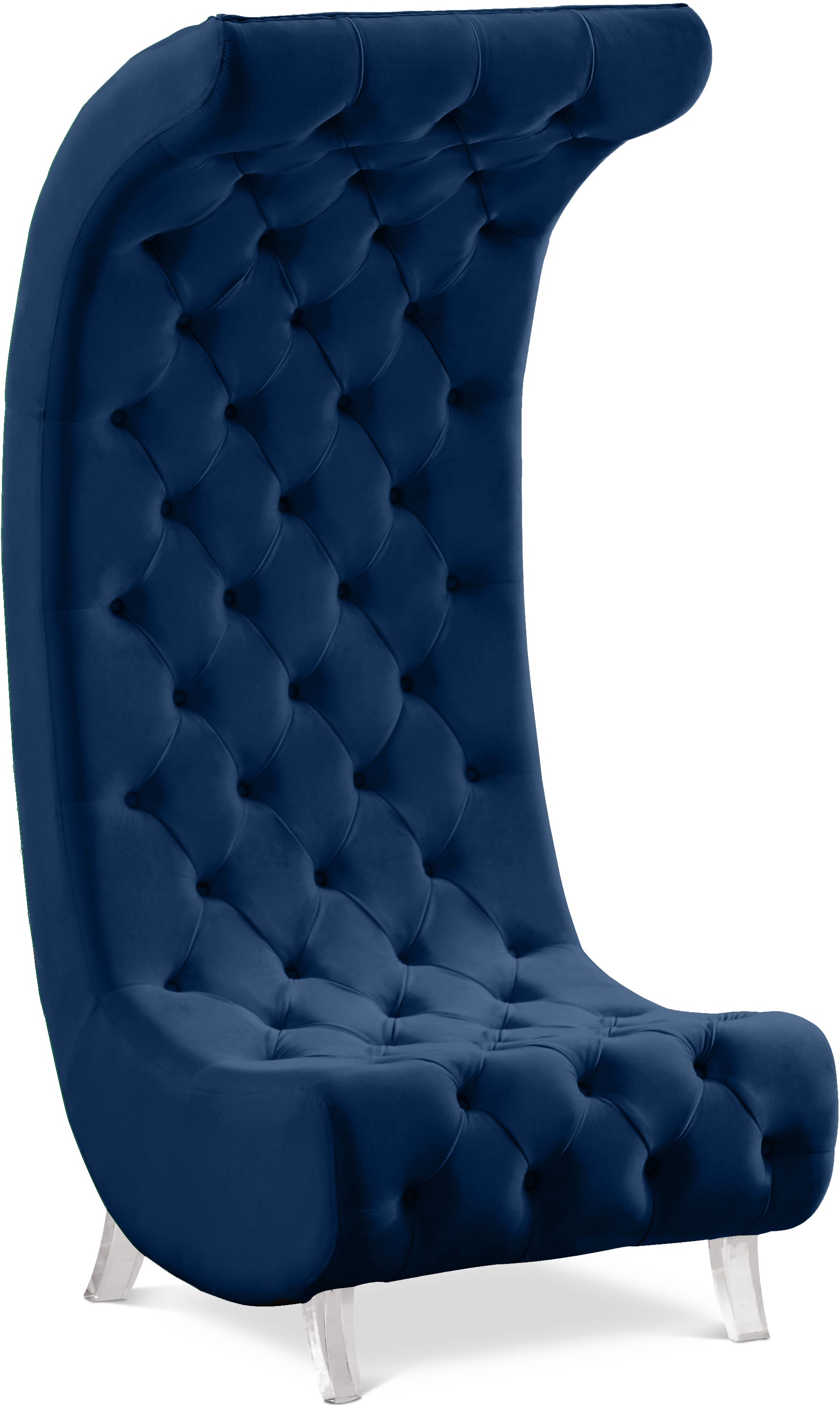 Crescent Velvet Accent Chair