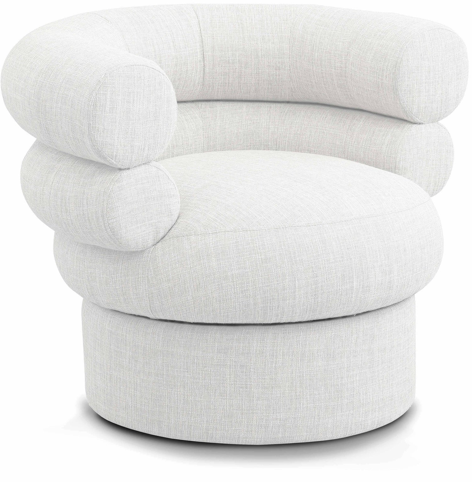 Valentina Linen Textured Fabric Accent Swivel Chair