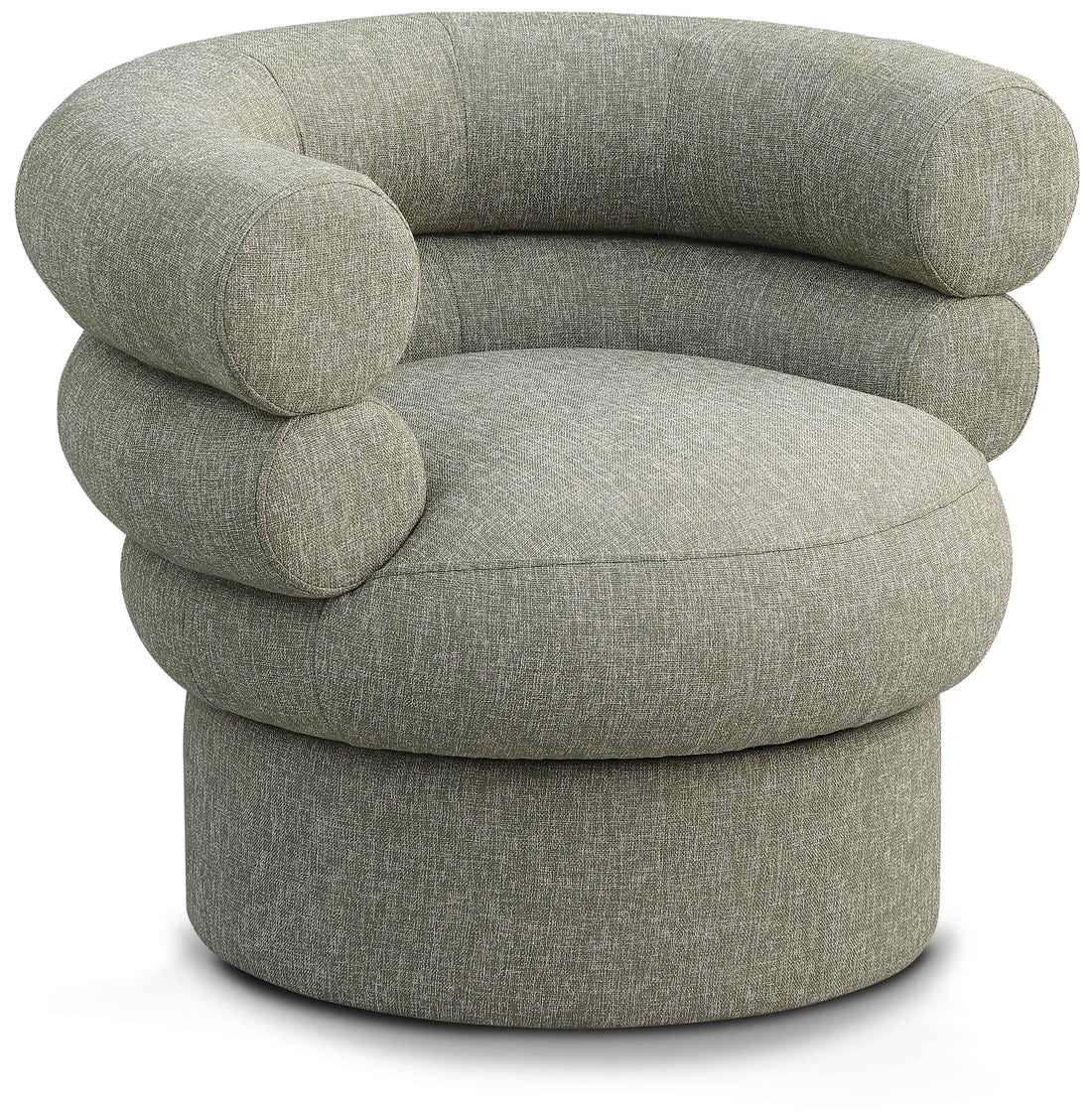 Valentina Linen Textured Fabric Accent Swivel Chair