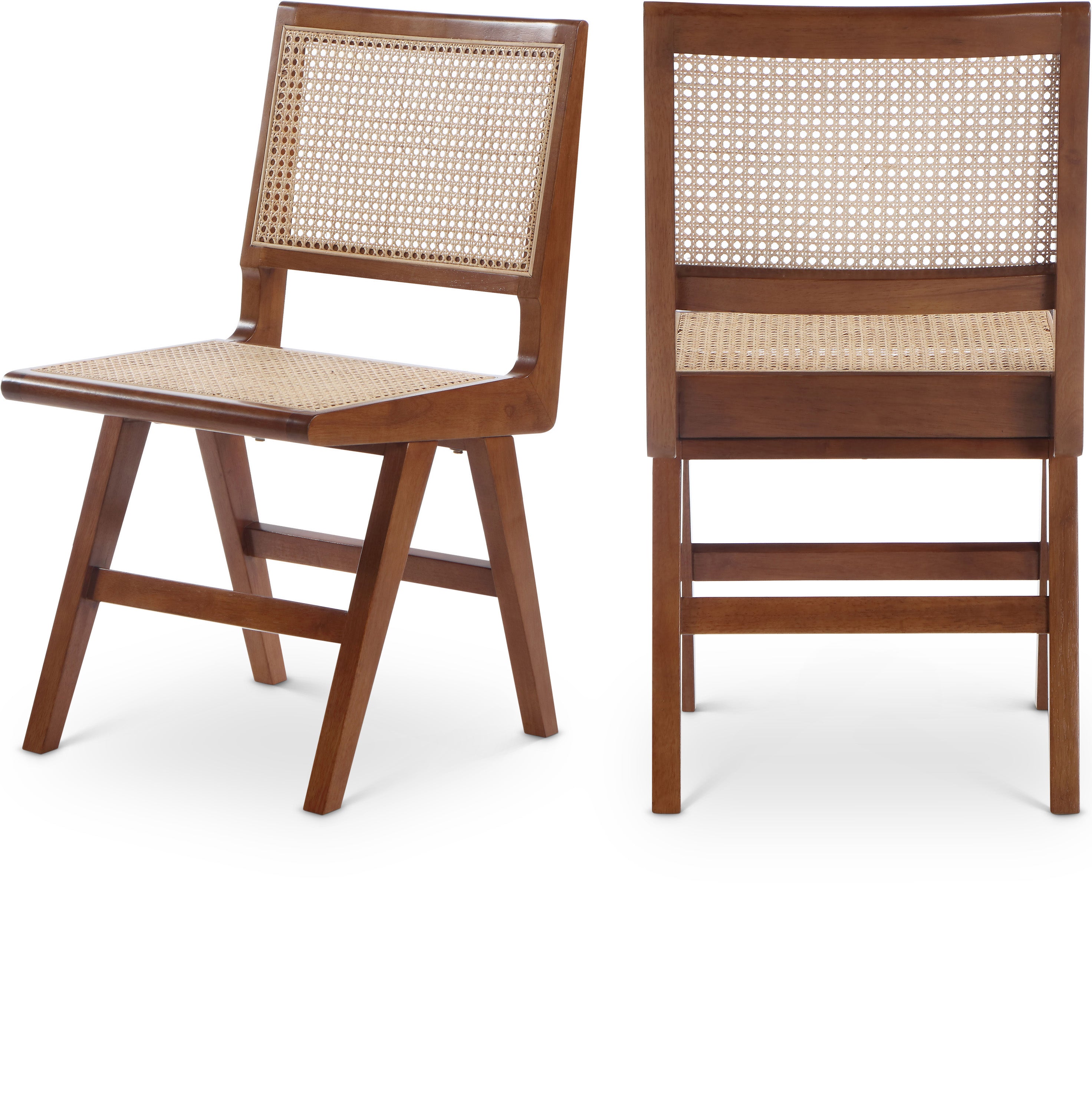 Preston Walnut Wood Dining Side Chair, Set of 2