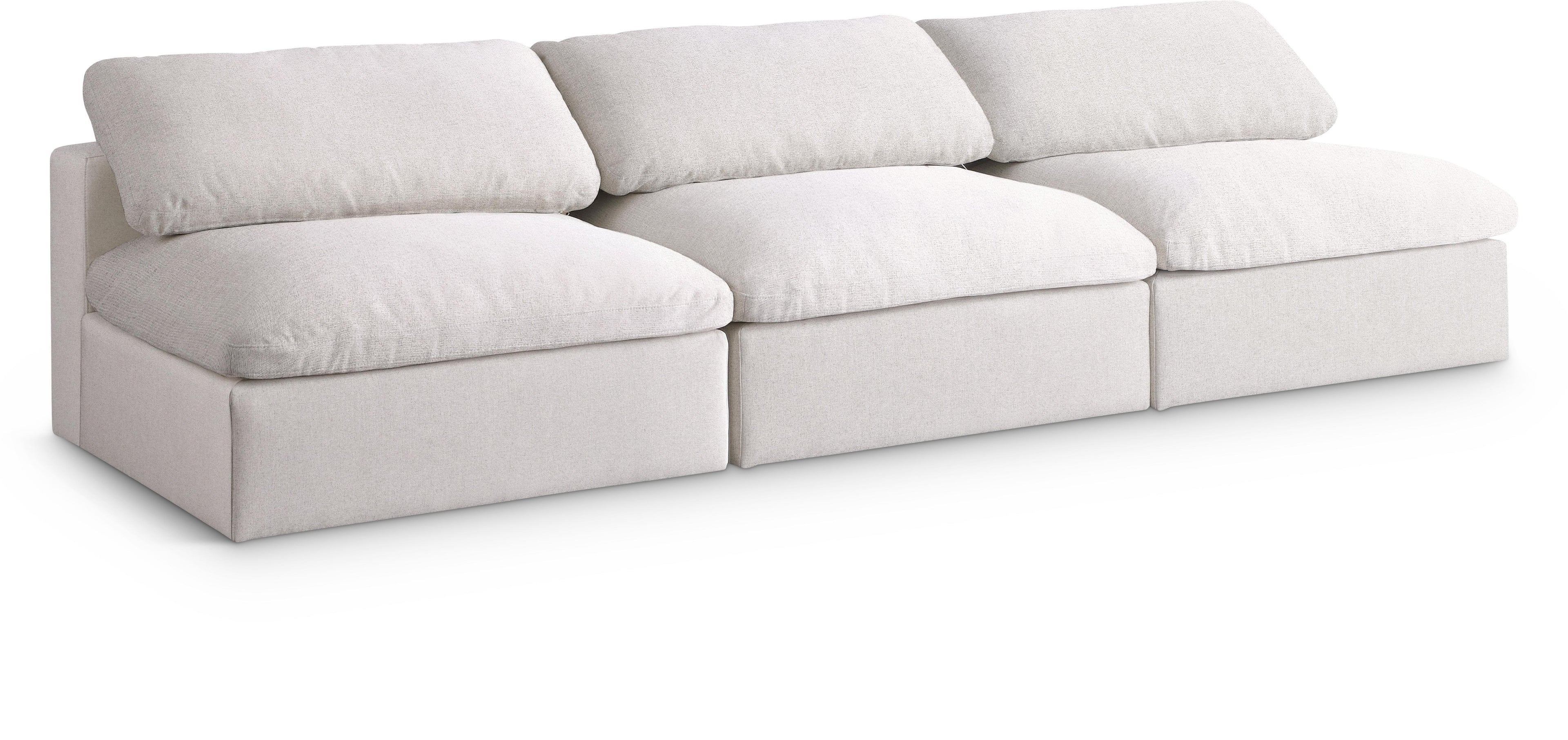 Serene Linen TextuFabric Deluxe Comfort Modular Armless Sofa