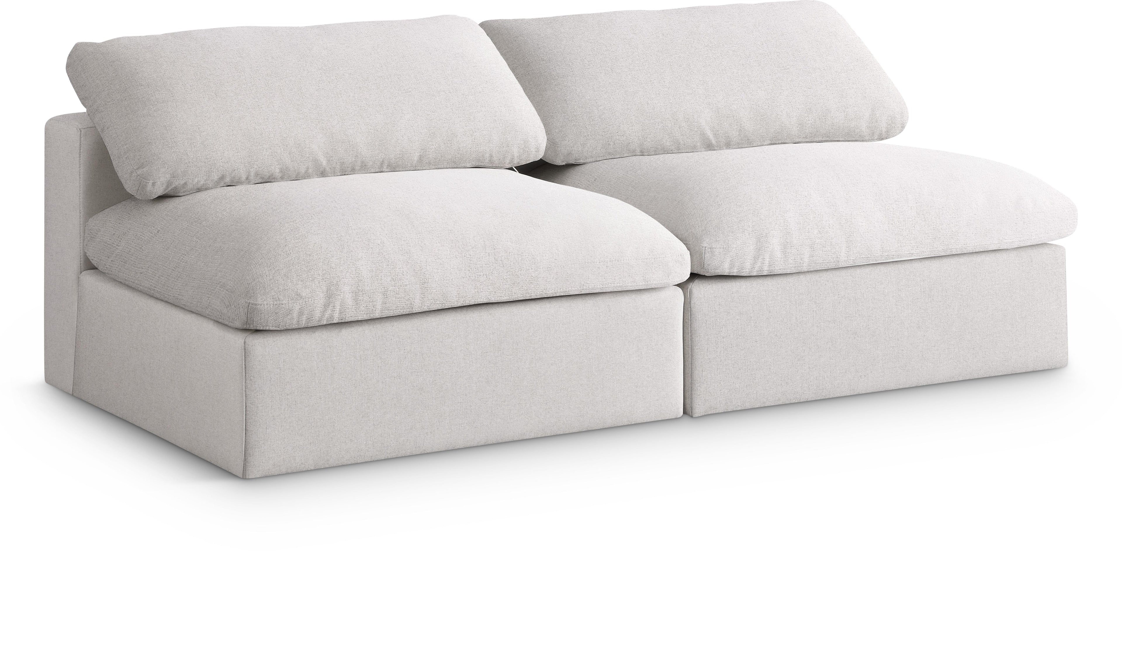 Serene Linen TextuFabric Deluxe Comfort Modular Armless Sofa