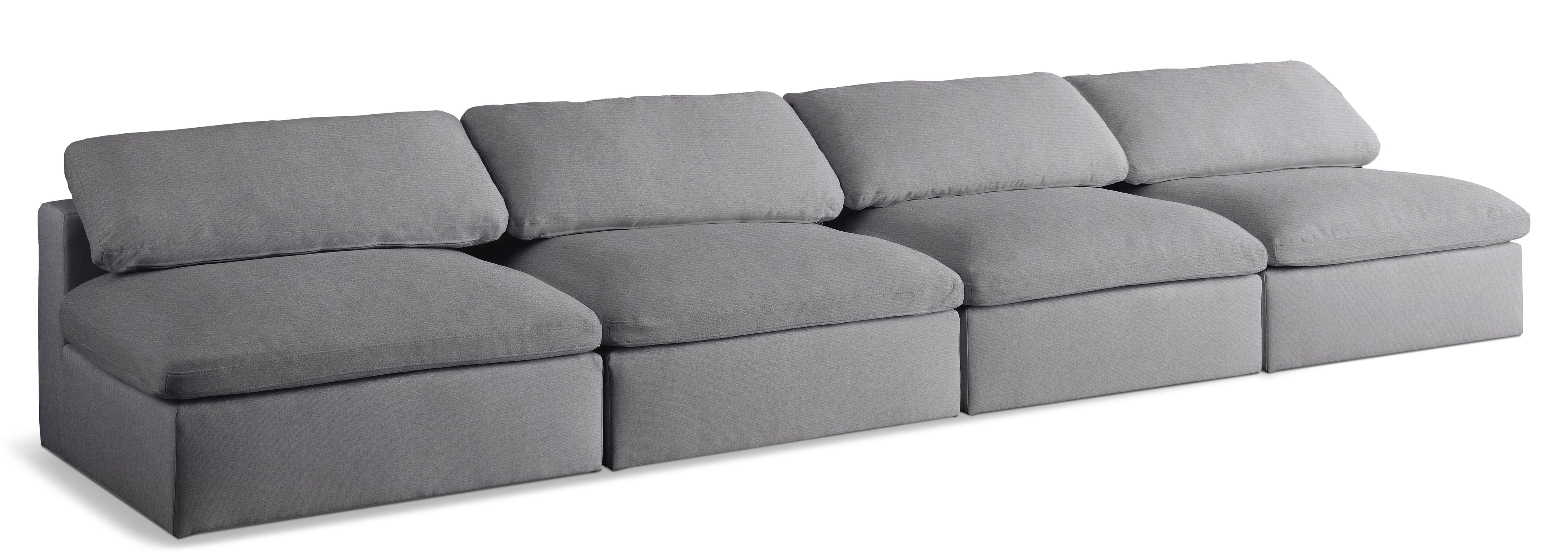 Serene Linen TextuFabric Deluxe Comfort Modular Armless Sofa