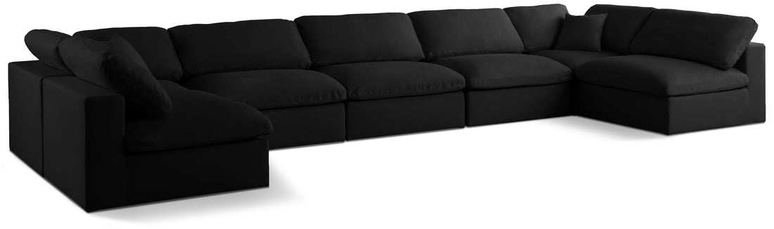 Plush Black Velvet Standard Comfort Modular Sectional