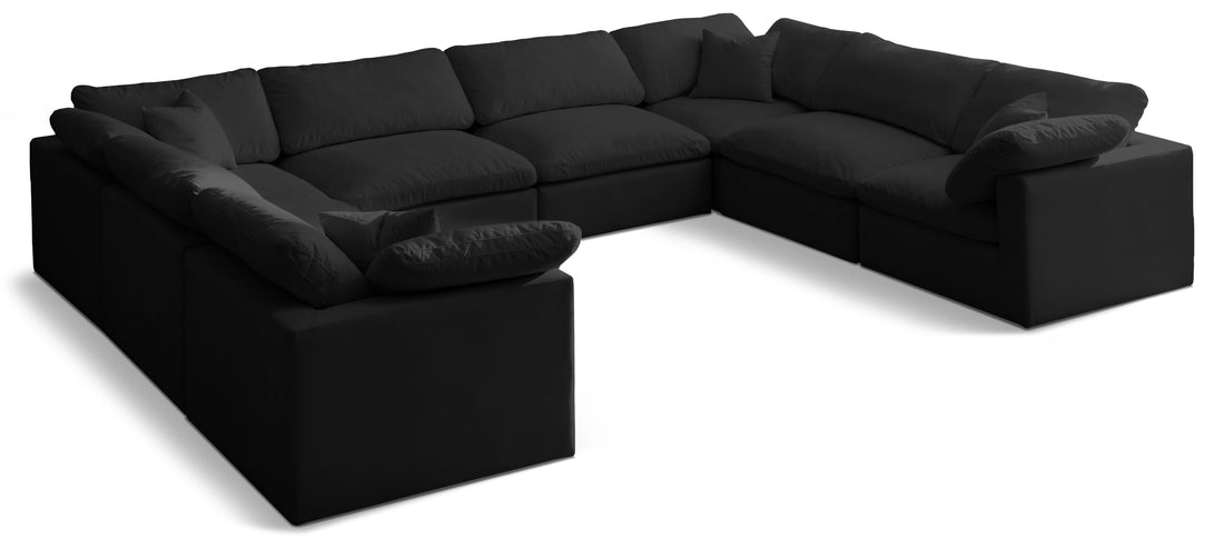 Plush Black Velvet Standard Comfort Modular Sectional