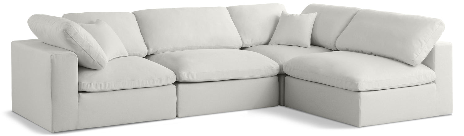 Plush Cream Velvet Standard Comfort Modular Sectional