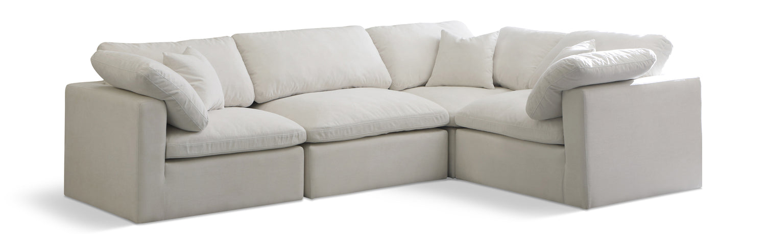 Plush Cream Velvet Modular Sectional