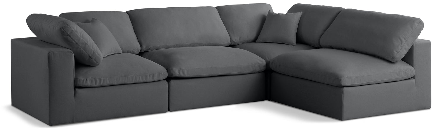 Plush Grey Velvet Standard Comfort Modular Sectional