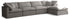 Plush Grey Velvet Standard Comfort Modular Sectional