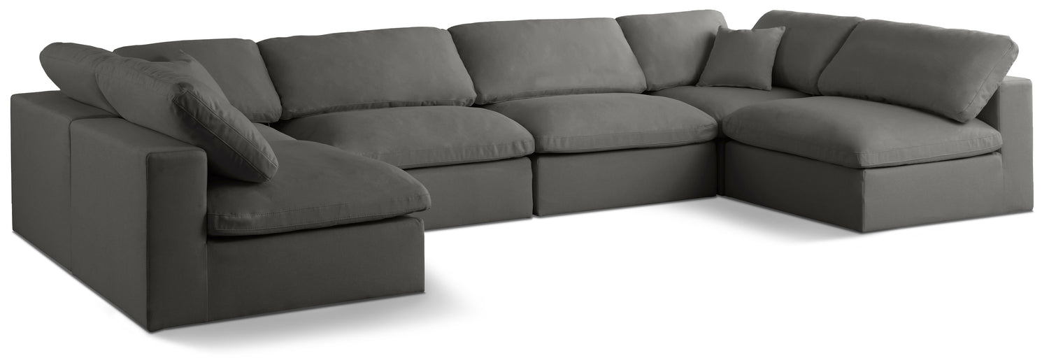 Plush Grey Velvet Standard Comfort Modular Sectional