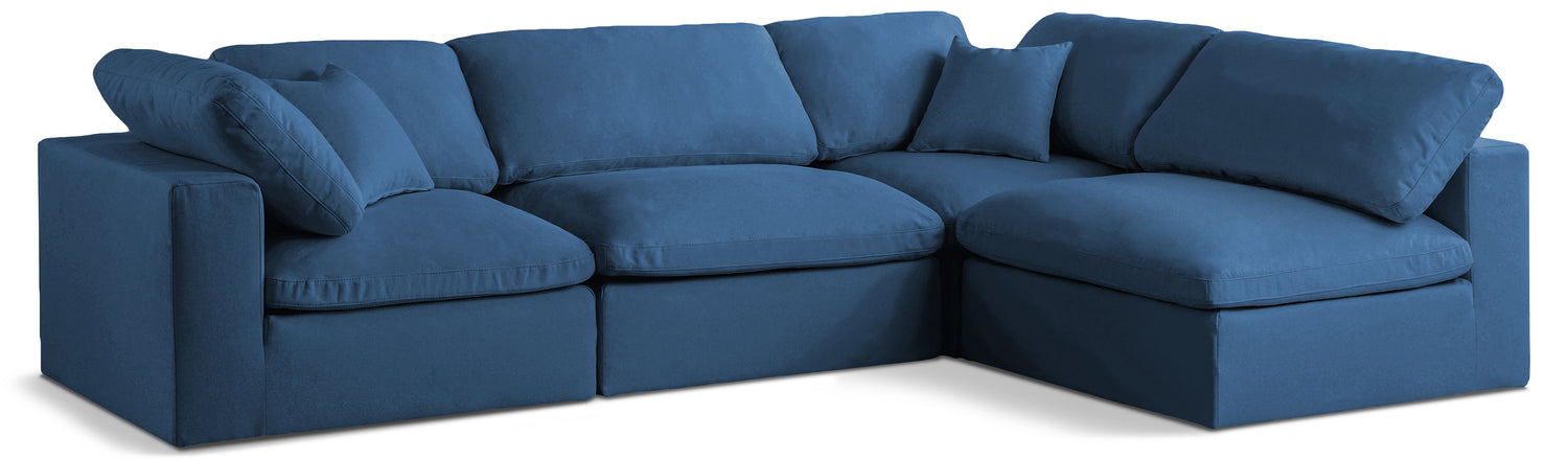 Plush Navy Velvet Standard Comfort Modular Sectional