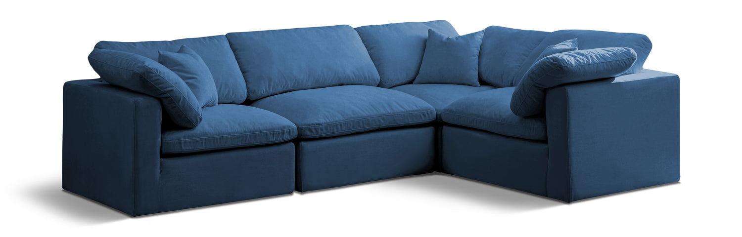 Plush Navy Velvet Modular Sectional