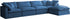 Plush Navy Velvet Standard Comfort Modular Sectional