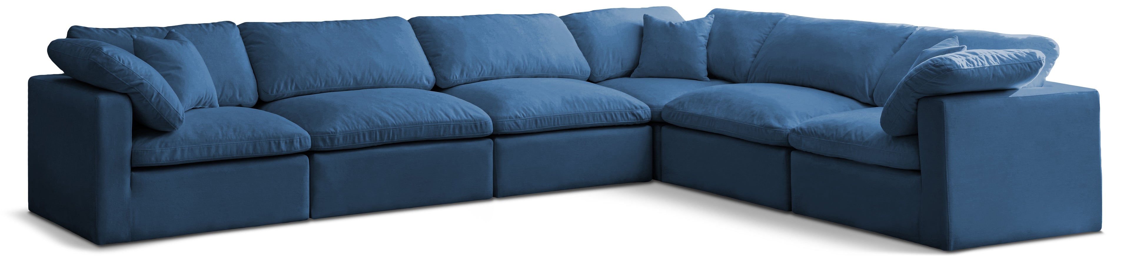 Plush Navy Velvet Standard Comfort Modular Sectional