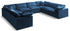 Plush Navy Velvet Standard Comfort Modular Sectional