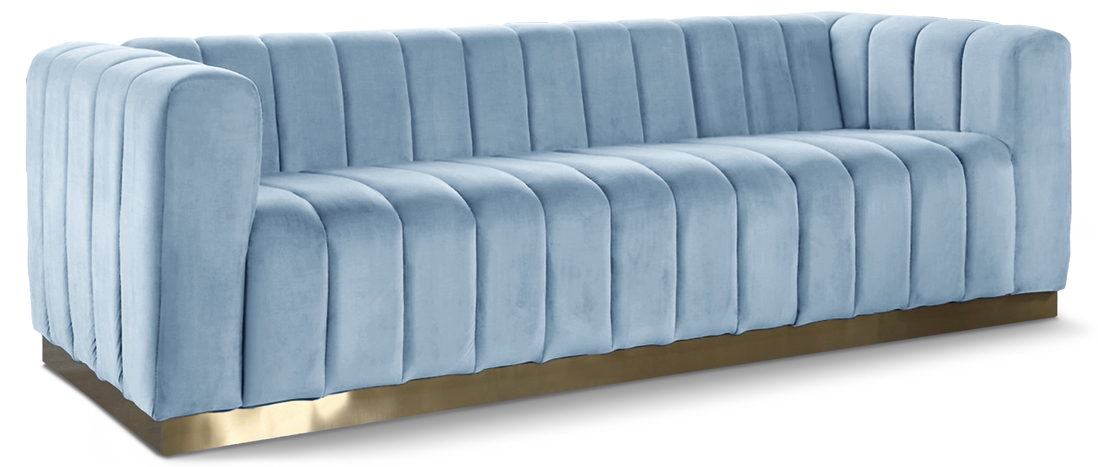 Marlon Sky Velvet Sofa