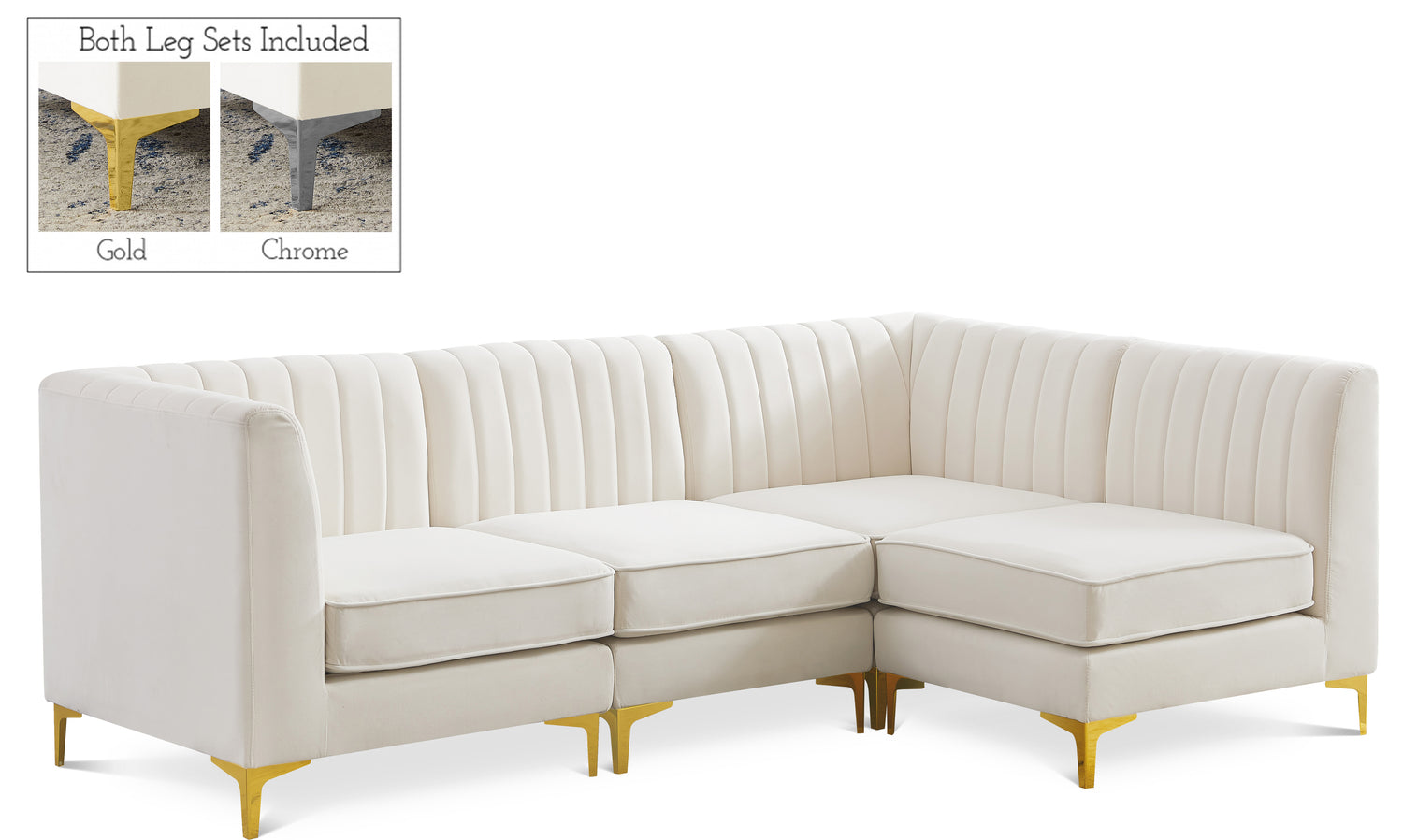 Alina Cream Velvet Modular Sectional