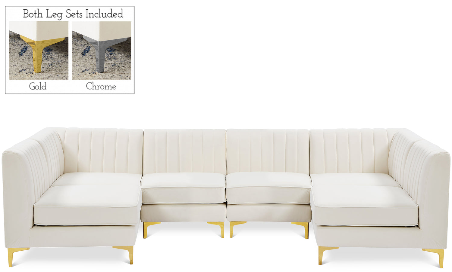 Alina Cream Velvet Modular Sectional