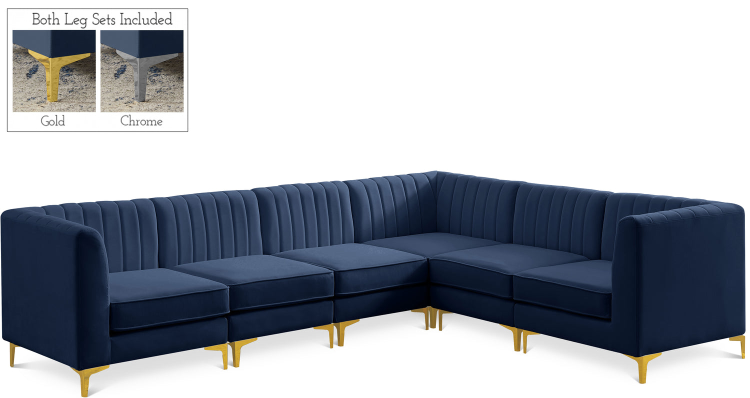 Alina Navy Velvet Modular Sectional