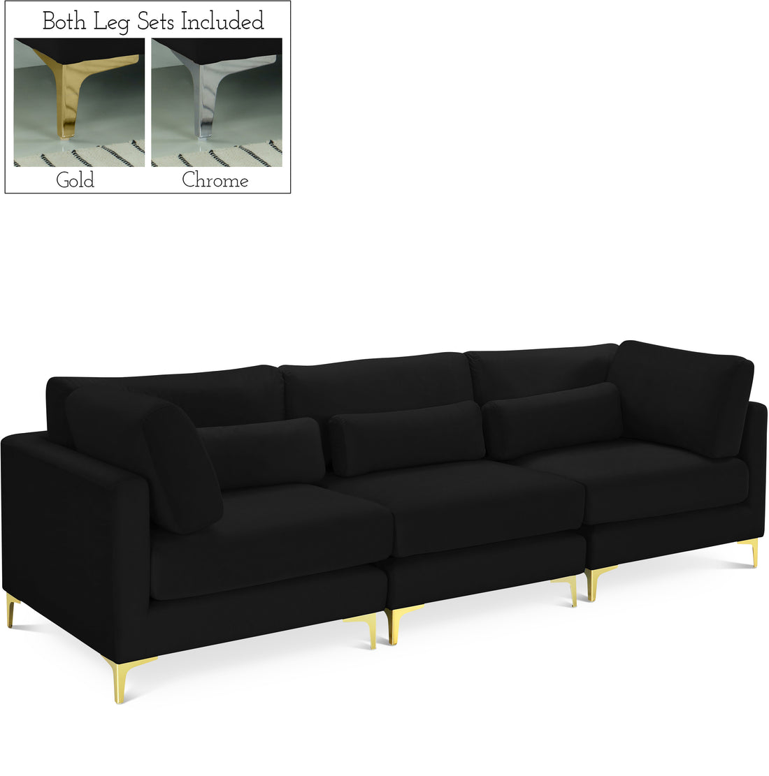 Julia Velvet Modular Sofa (3 Boxes)