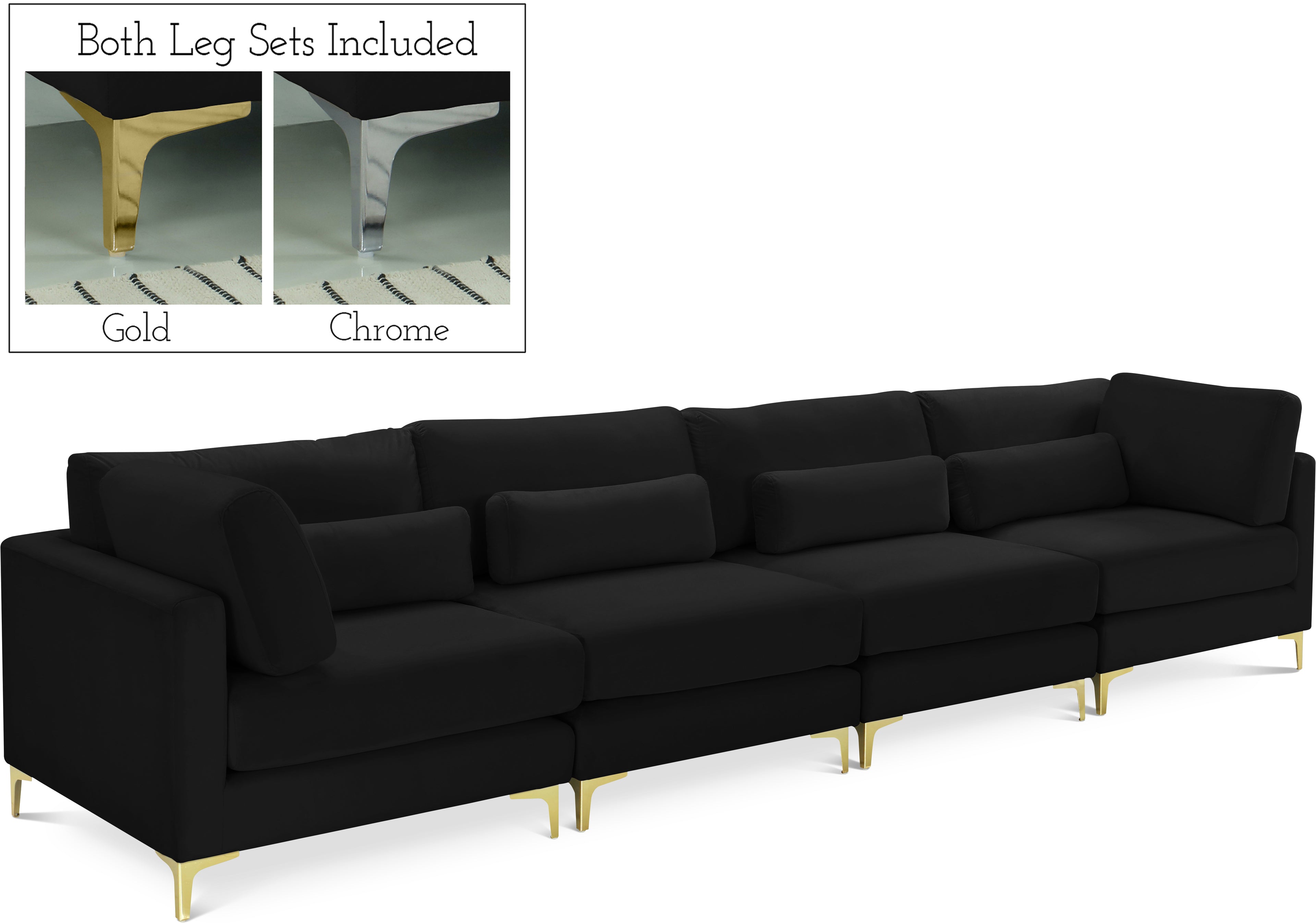 Julia Velvet Modular Sofa (4 Boxes)