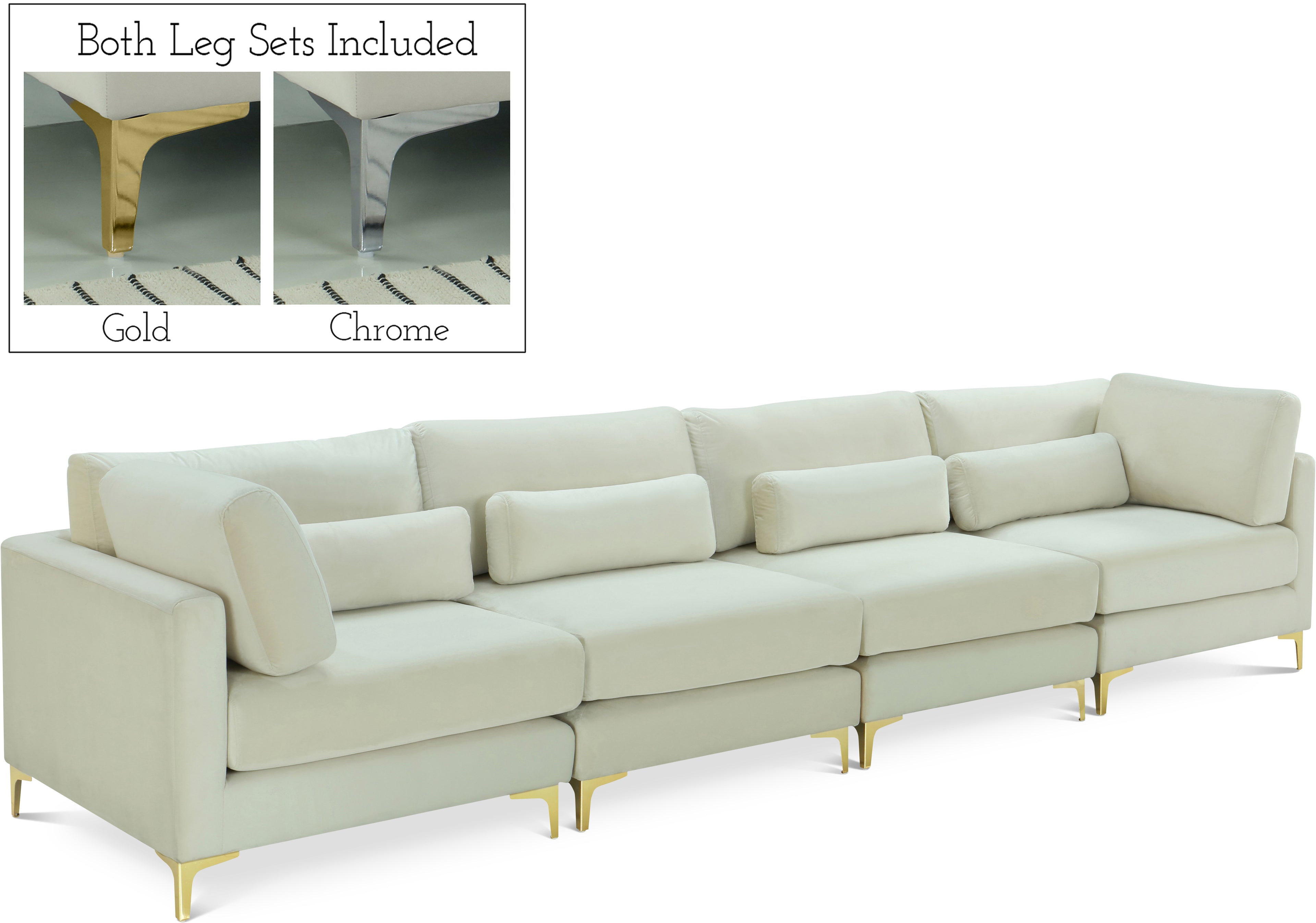 Julia Velvet Modular Sofa (4 Boxes)