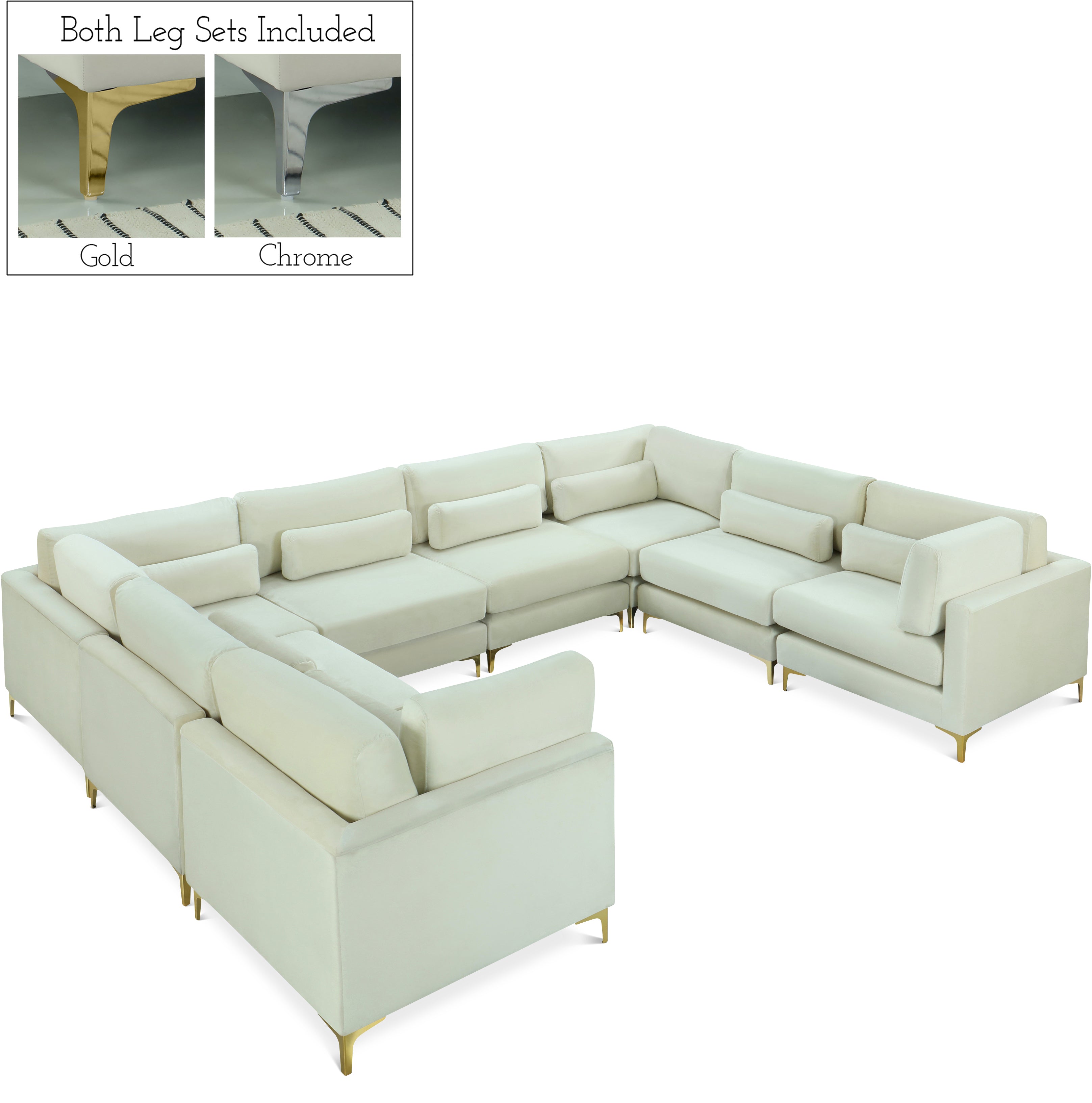 Julia Cream Velvet Modular Sectional (8 Boxes)