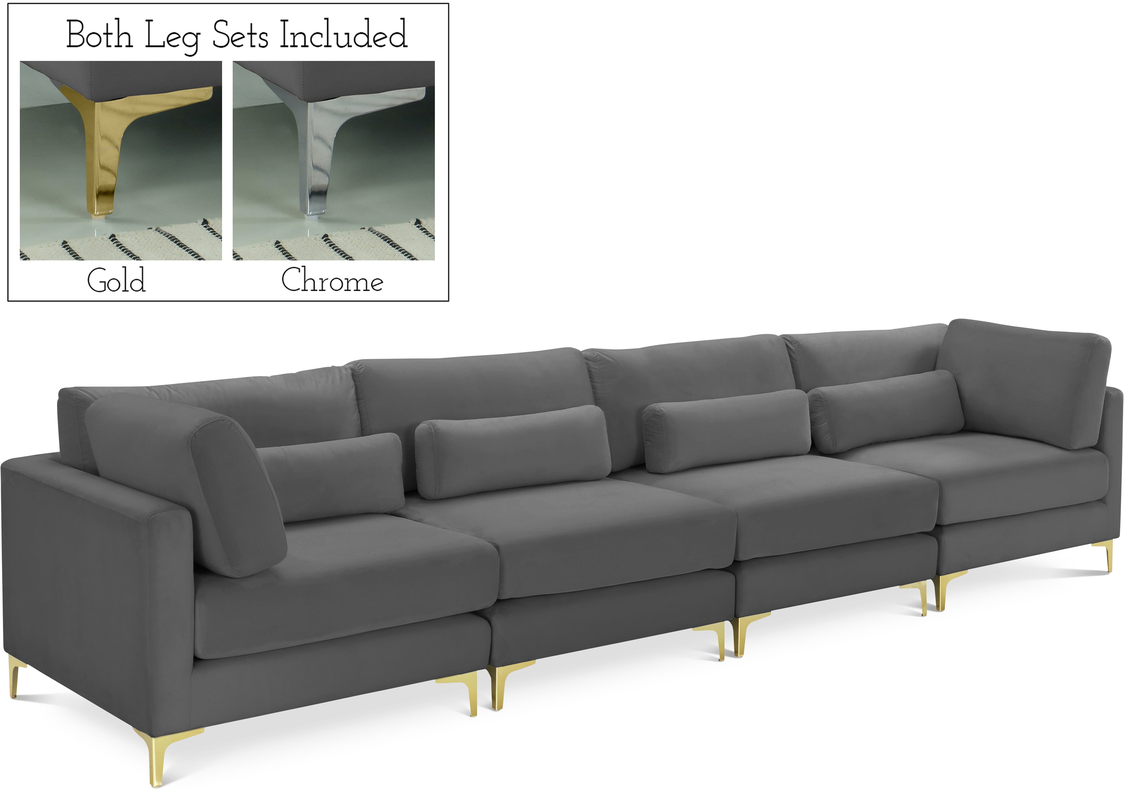 Julia Velvet Modular Sofa (4 Boxes)