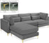 Julia Grey Velvet Modular Sectional (4 Boxes)