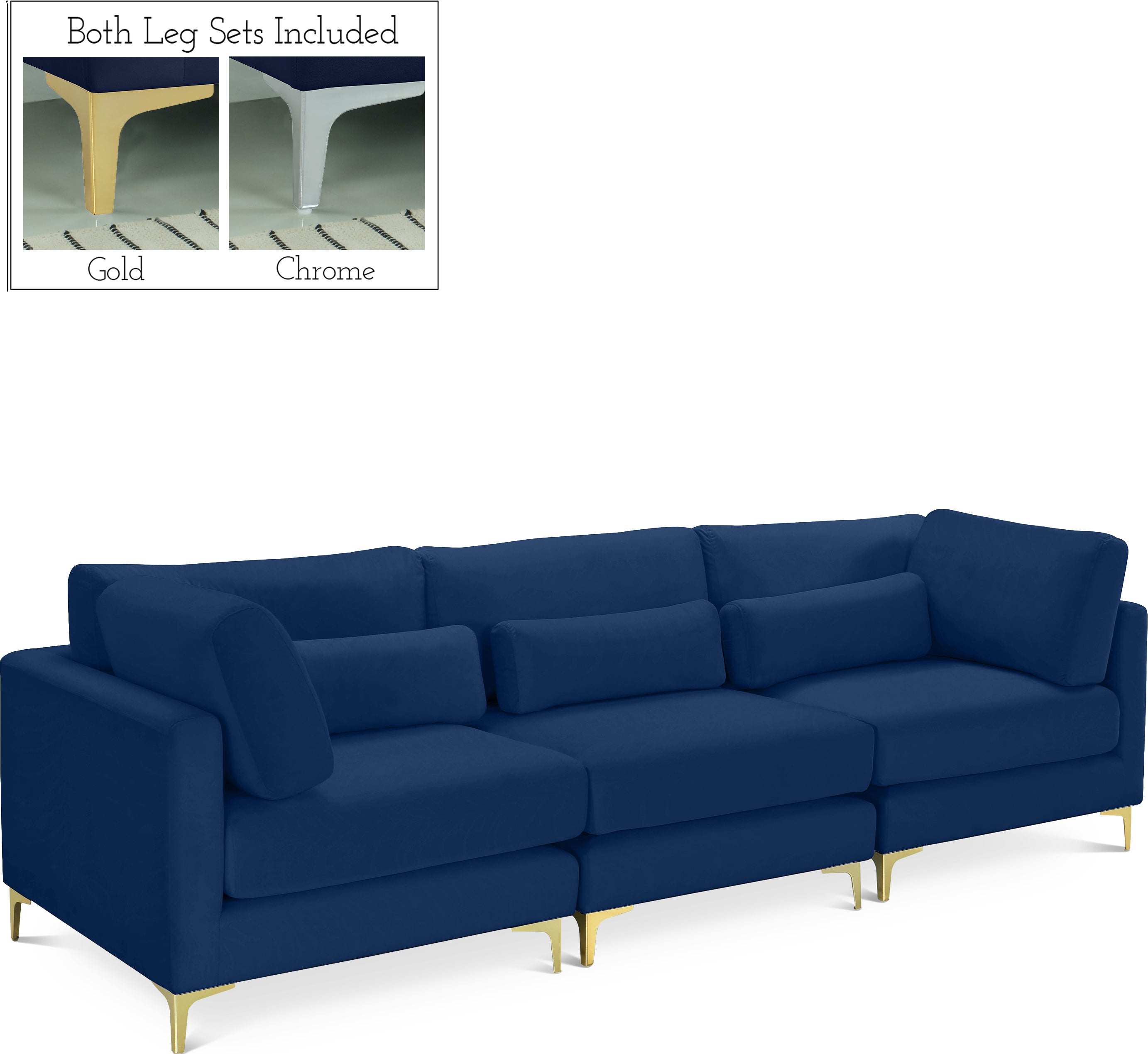 Julia Velvet Modular Sofa (3 Boxes)