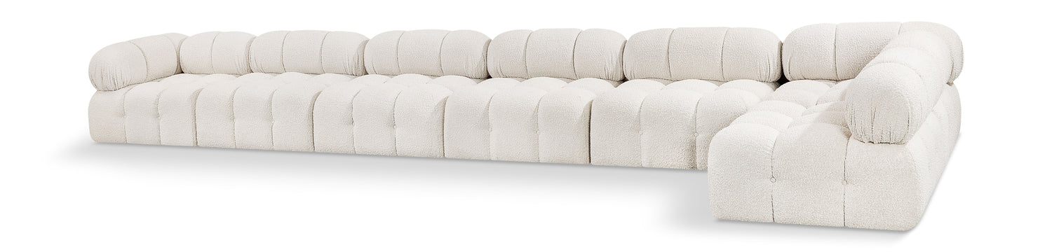 Ames Cream Boucle Fabric Modular Sectional