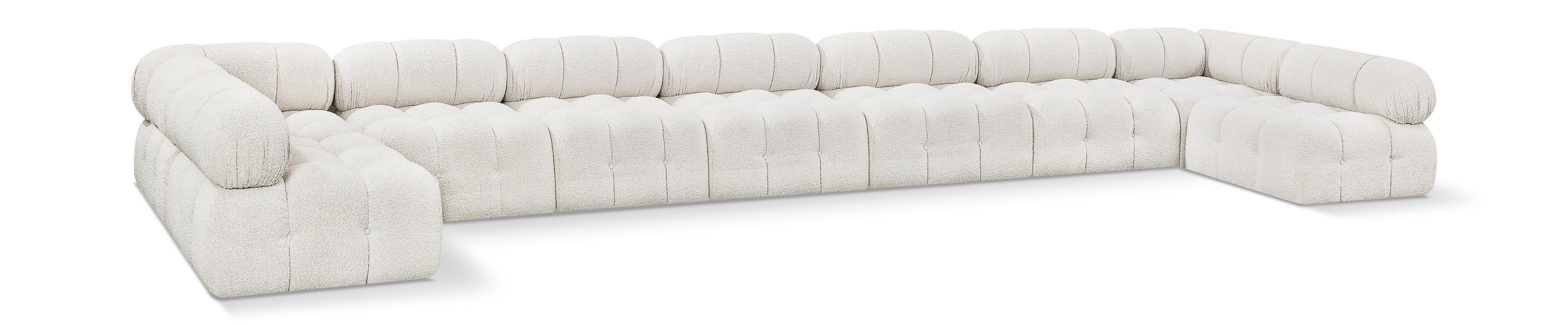 Ames Cream Boucle Fabric Modular Sectional