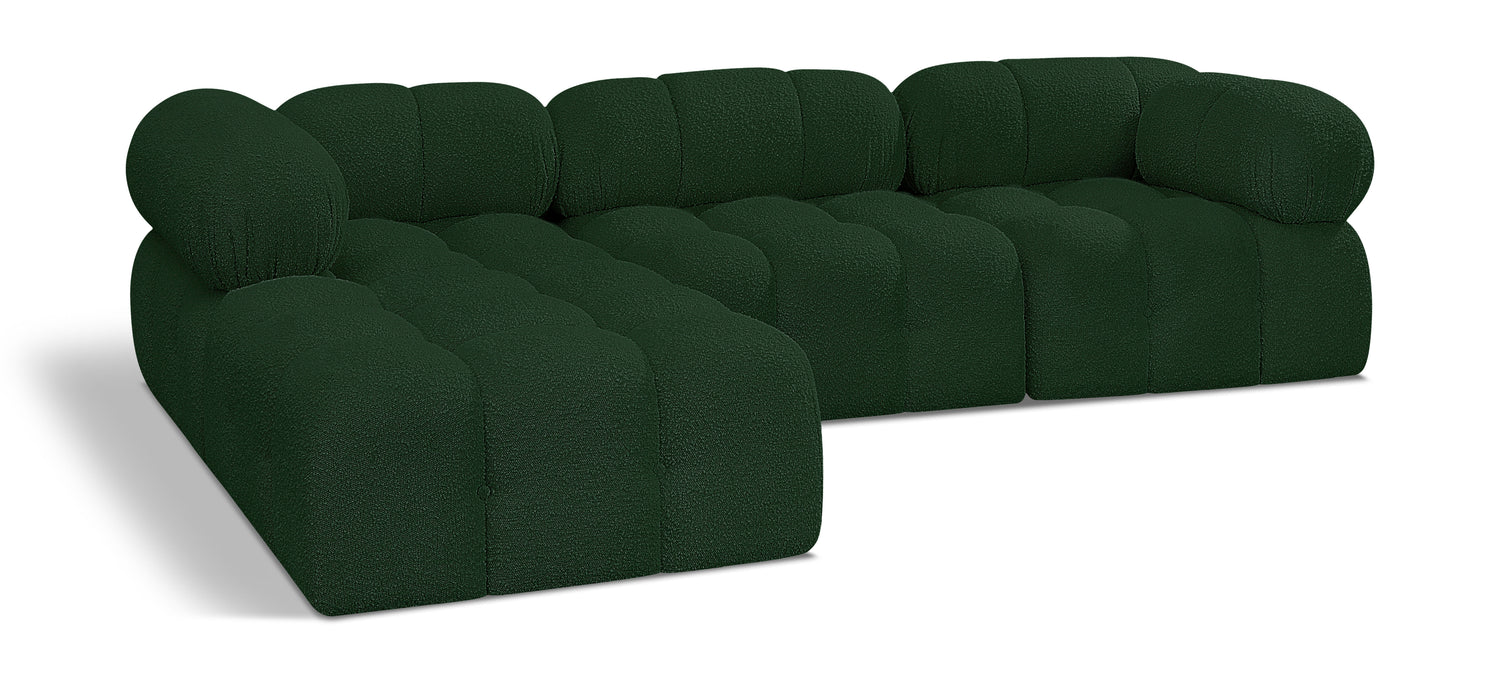 Ames Green Boucle Fabric Modular Sectional