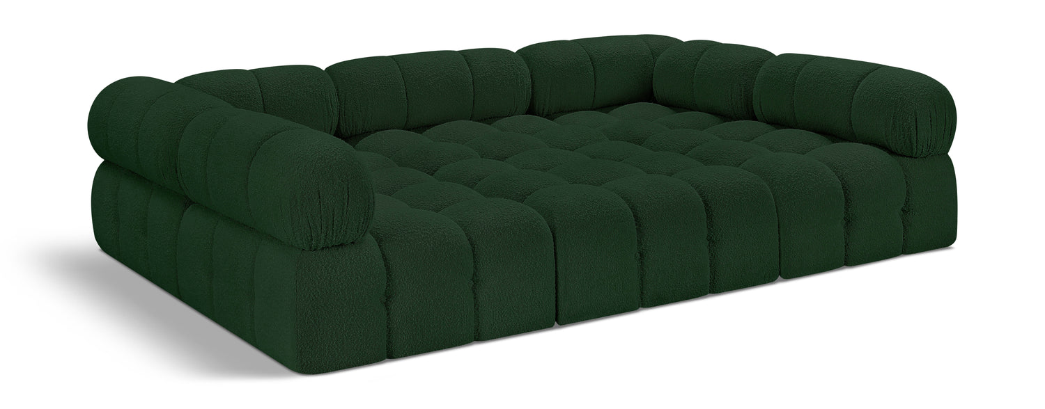 Ames Green Boucle Fabric Modular Sectional