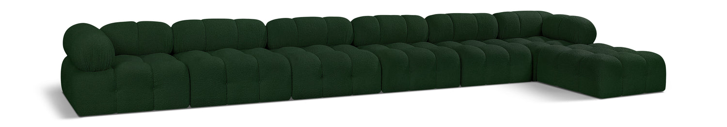 Ames Green Boucle Fabric Modular Sectional