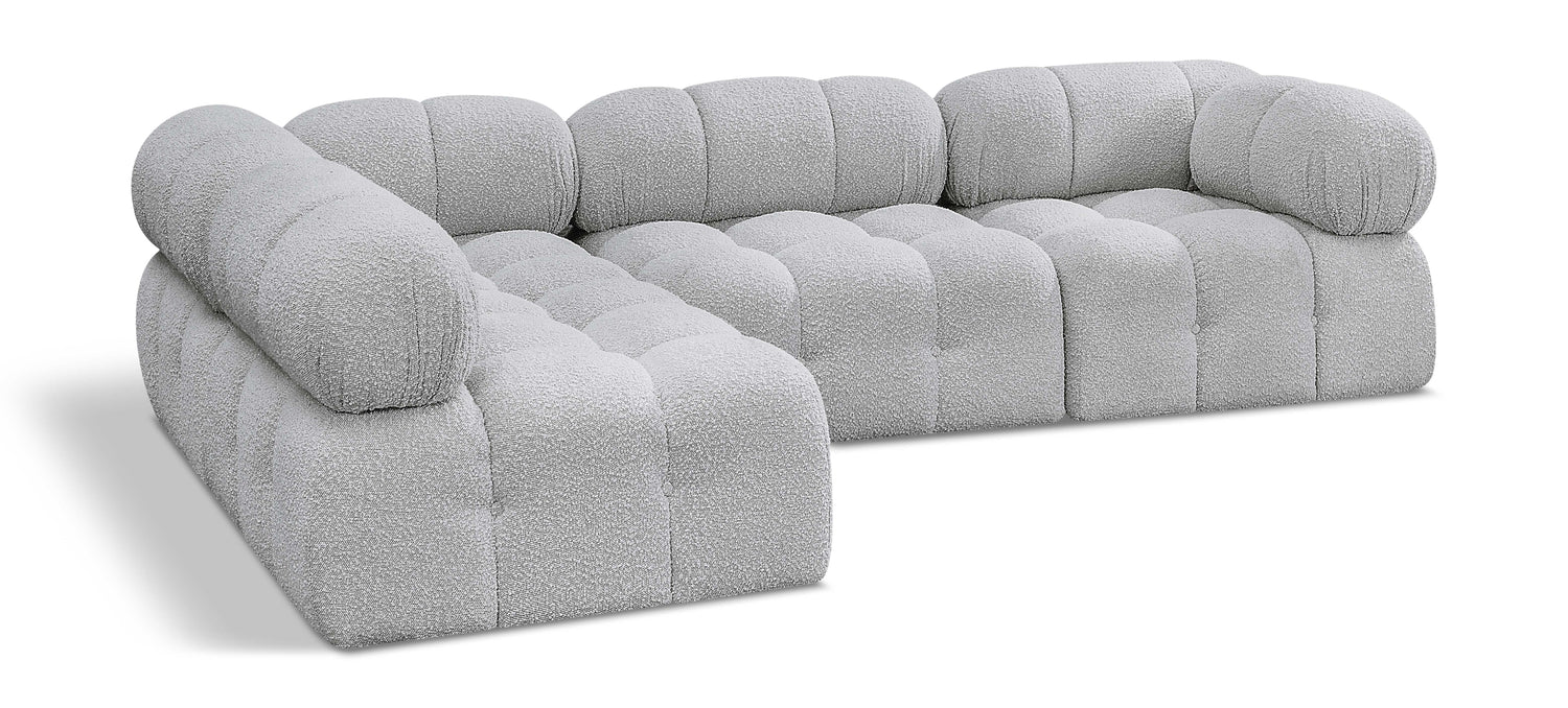 Ames Grey Boucle Fabric Modular Sectional