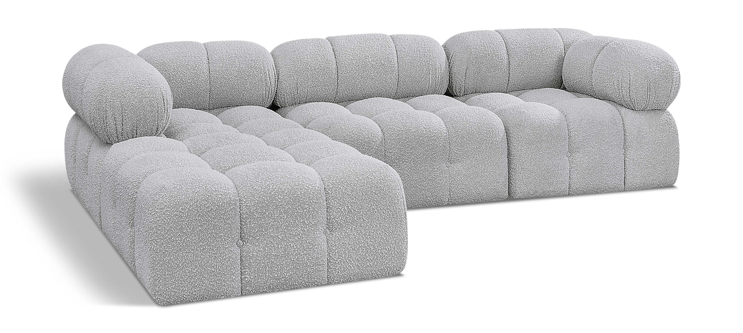 Ames Grey Boucle Fabric Modular Sectional