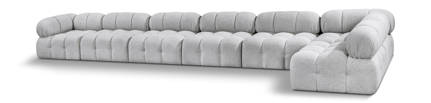 Ames Grey Boucle Fabric Modular Sectional