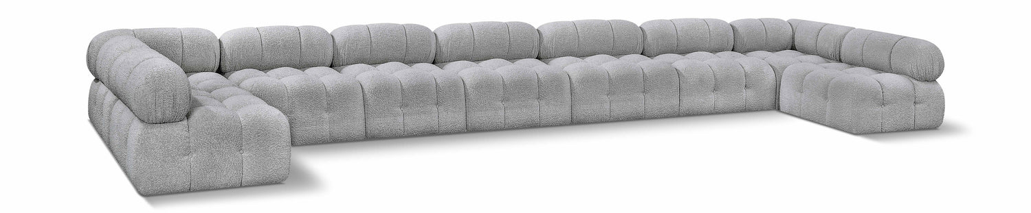 Ames Grey Boucle Fabric Modular Sectional