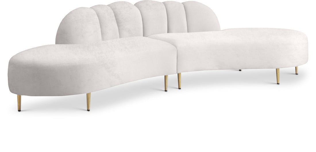 Divine Cream Velvet 2pc. Sectional